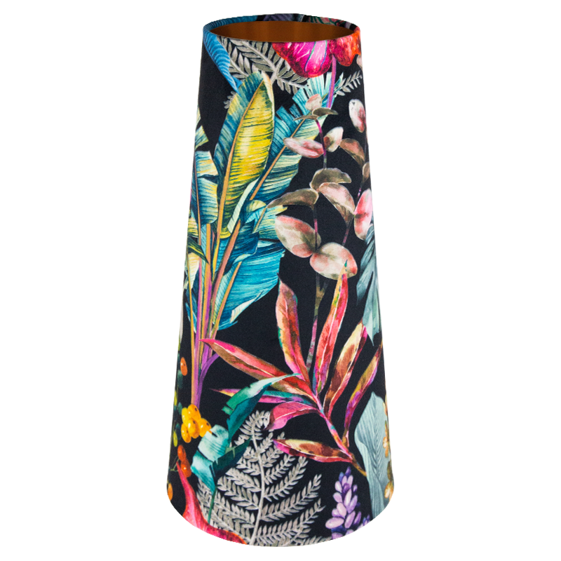 Oasis Black Velvet Tall Tapered Lampshade