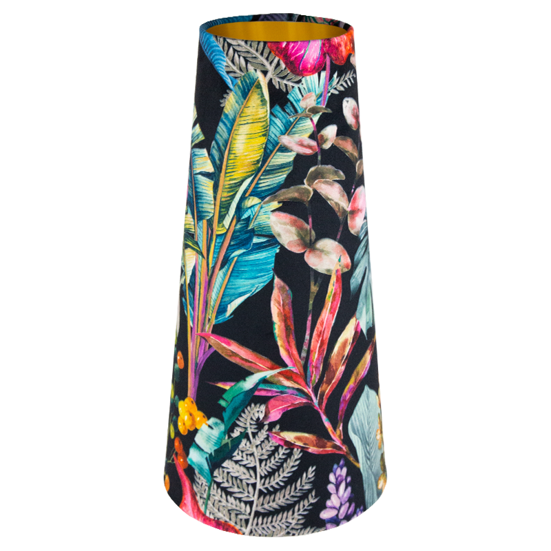 Oasis Black Velvet Tall Tapered Lampshade