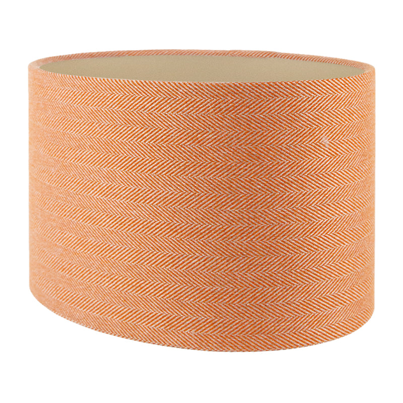 Orange Herringbone Oval Lampshade