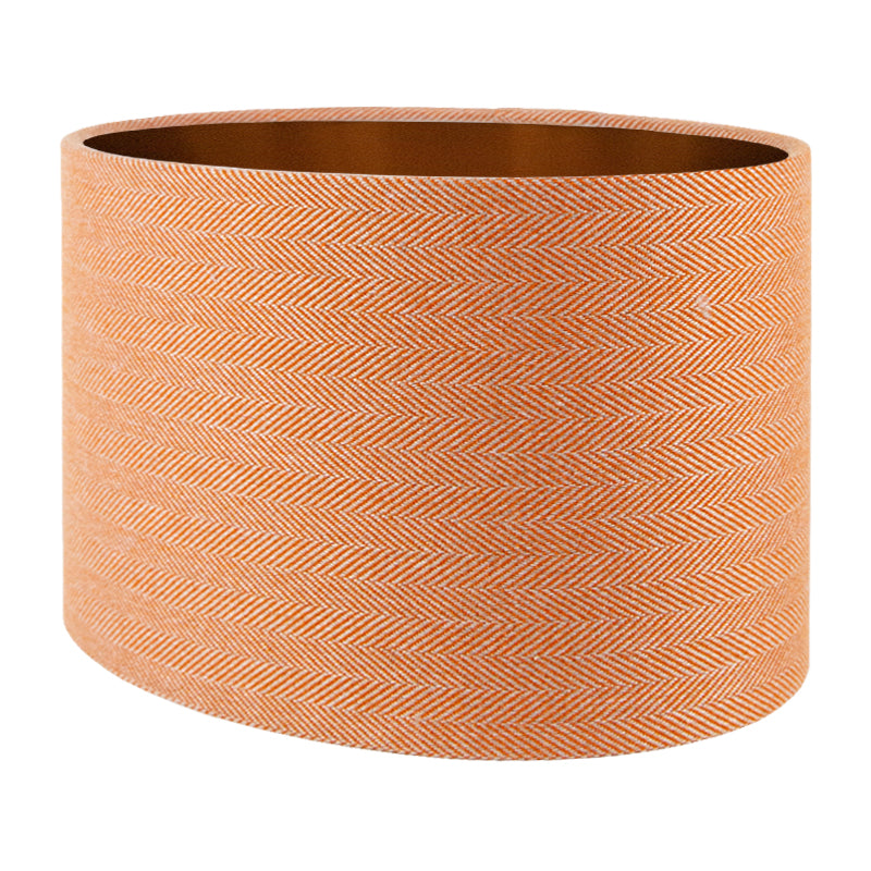 Orange Herringbone Oval Lampshade