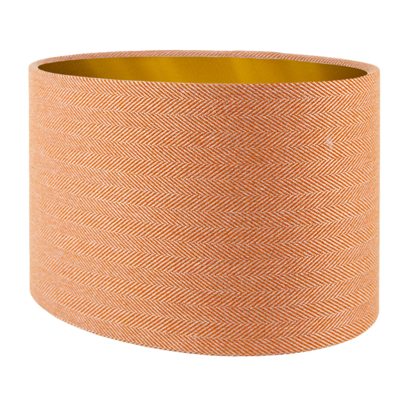 Orange Herringbone Oval Lampshade
