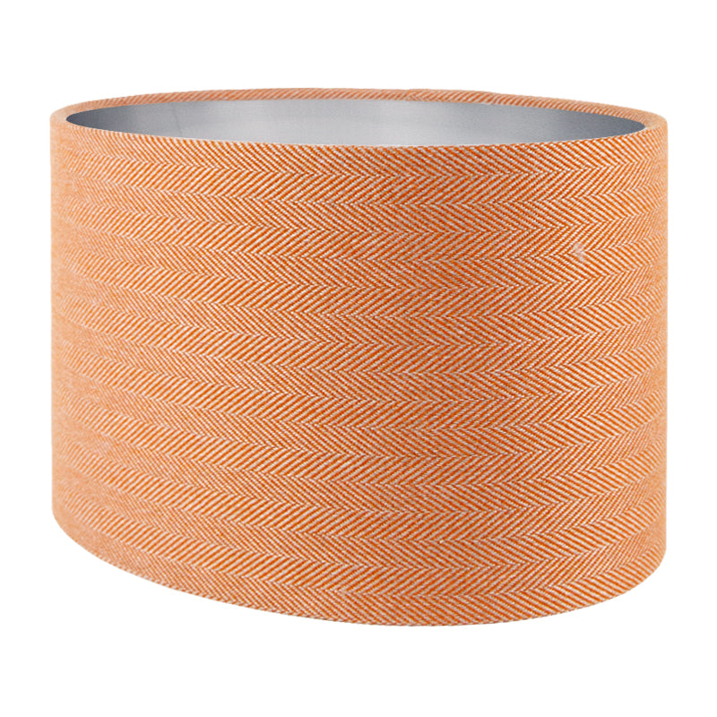 Orange Herringbone Oval Lampshade