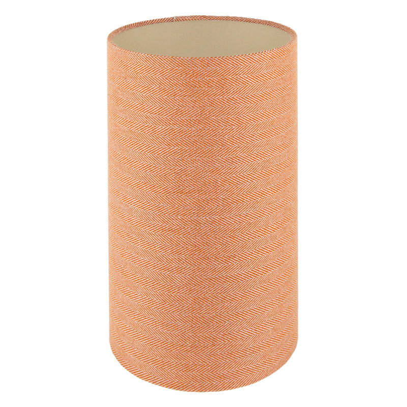Orange Herringbone Tall Drum Lampshade