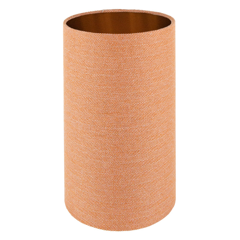 Orange Herringbone Tall Drum Lampshade