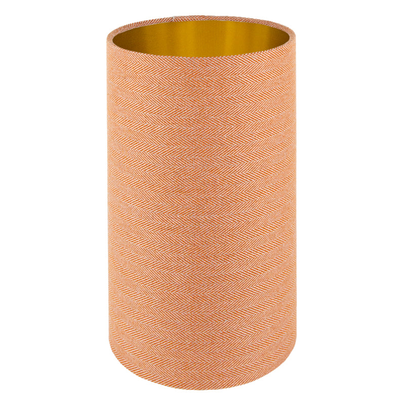 Orange Herringbone Tall Drum Lampshade