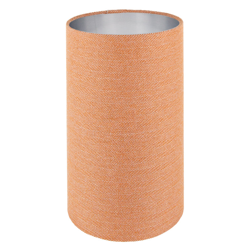 Orange Herringbone Tall Drum Lampshade