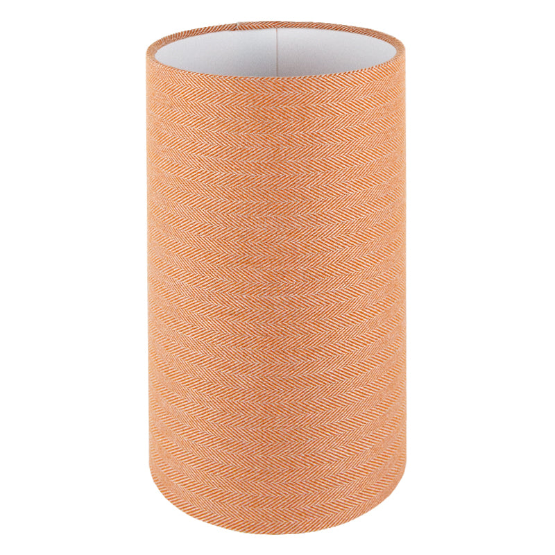 Orange Herringbone Tall Drum Lampshade
