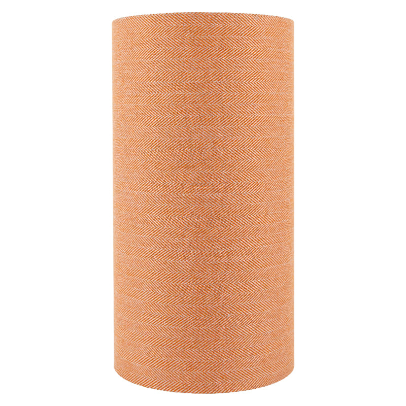 Orange Herringbone Tall Drum Lampshade
