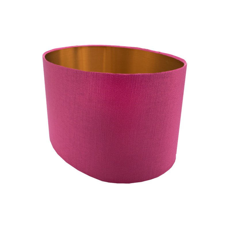 Bright Pink Satin Oval Lampshade