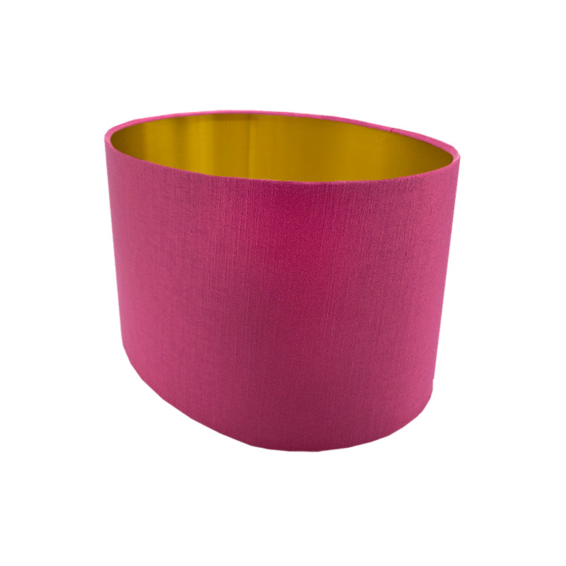 Bright Pink Satin Oval Lampshade