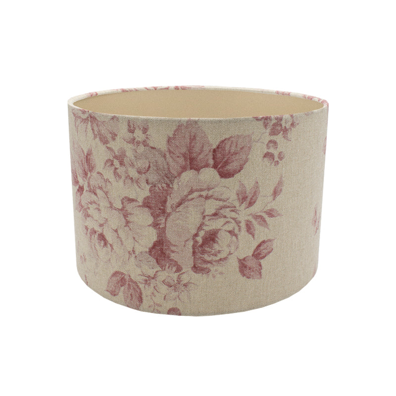 Red Faded Rose Floral Drum Lampshade