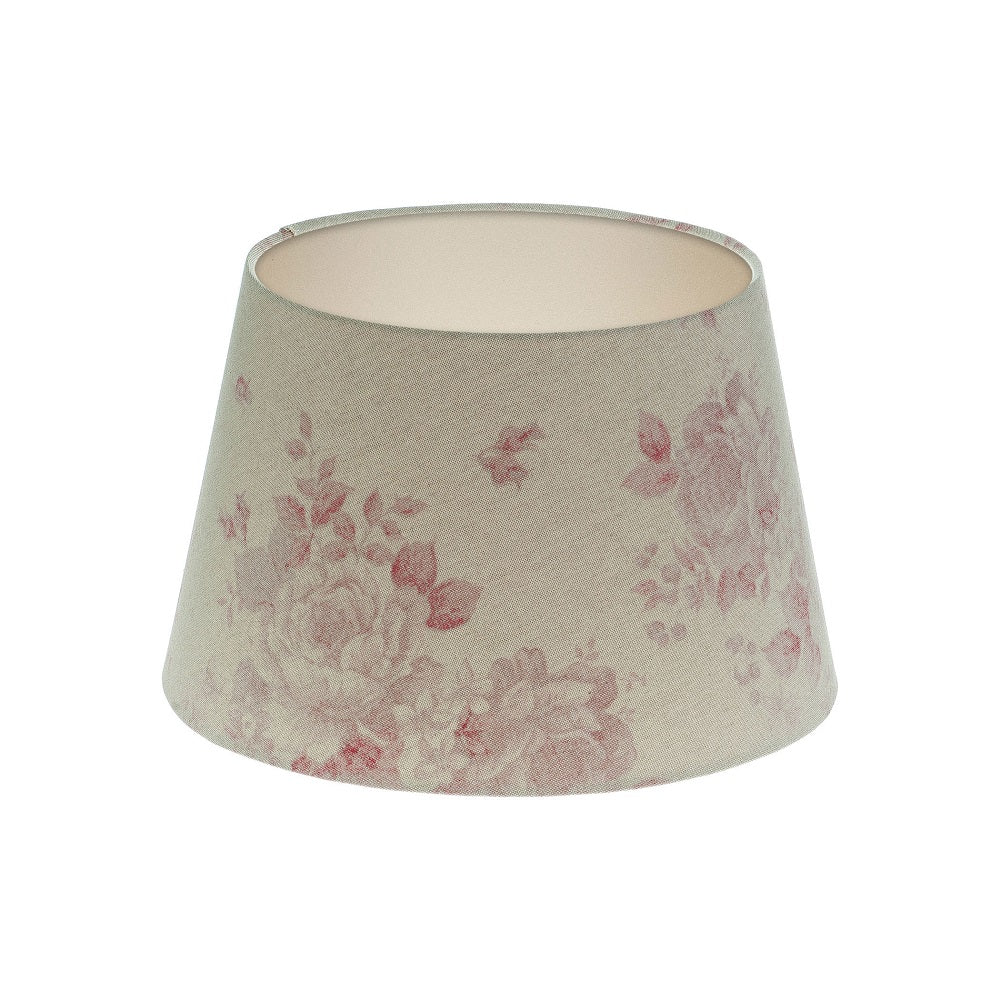 Red Faded Rose Floral French Drum Lampshade