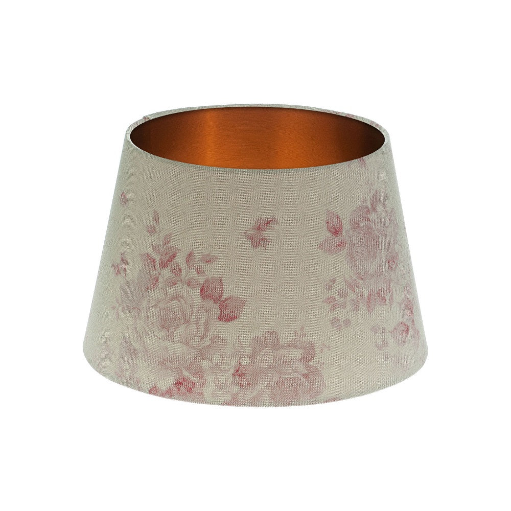 Red Faded Rose Floral French Drum Lampshade