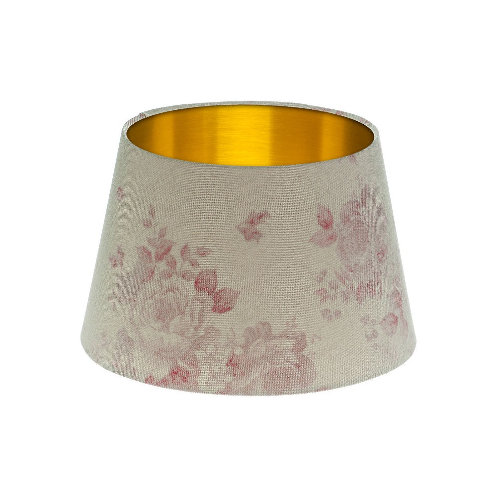 Red Faded Rose Floral French Drum Lampshade