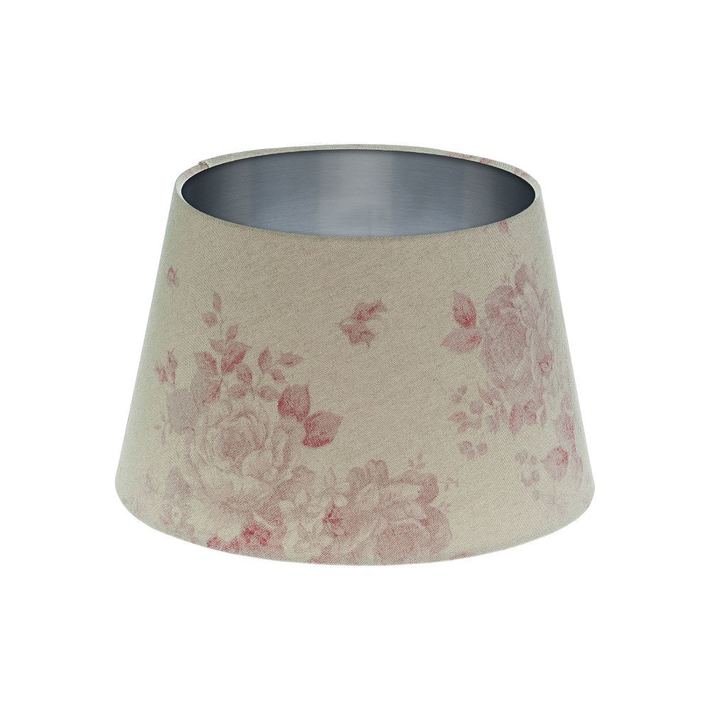 Red Faded Rose Floral French Drum Lampshade