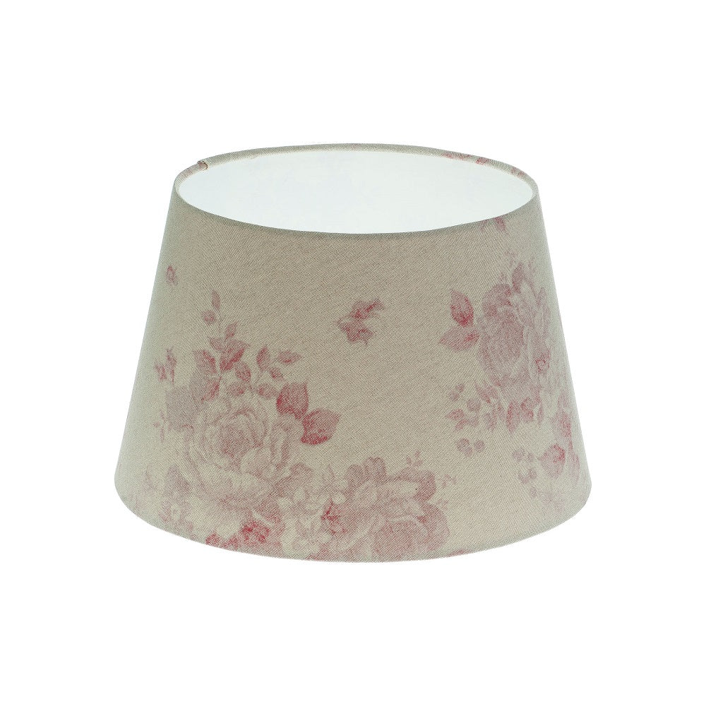 Red Faded Rose Floral French Drum Lampshade