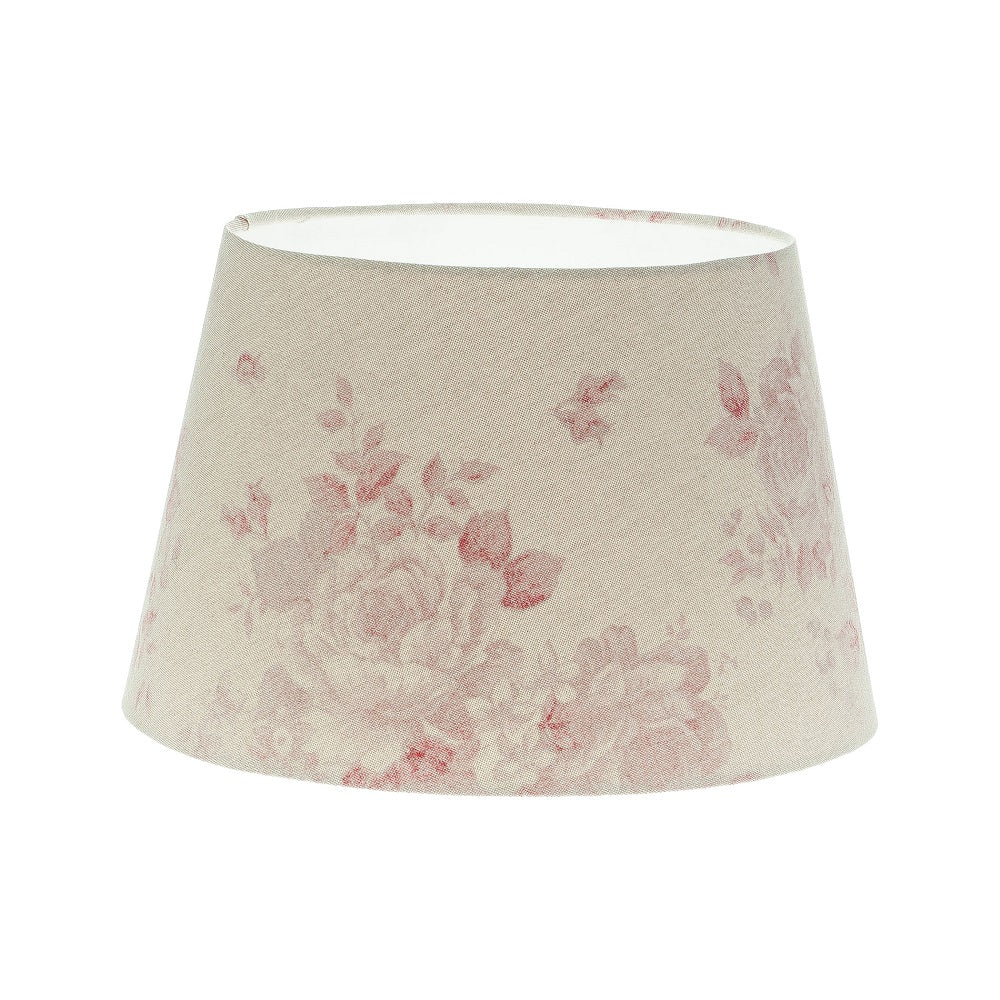 Red Faded Rose Floral French Drum Lampshade