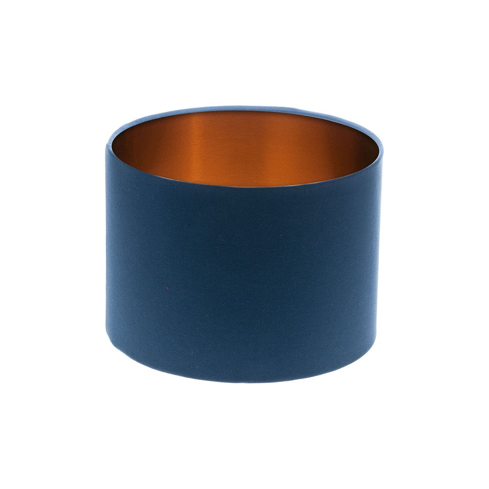 Regal Blue Drum Lampshade Copper Inner