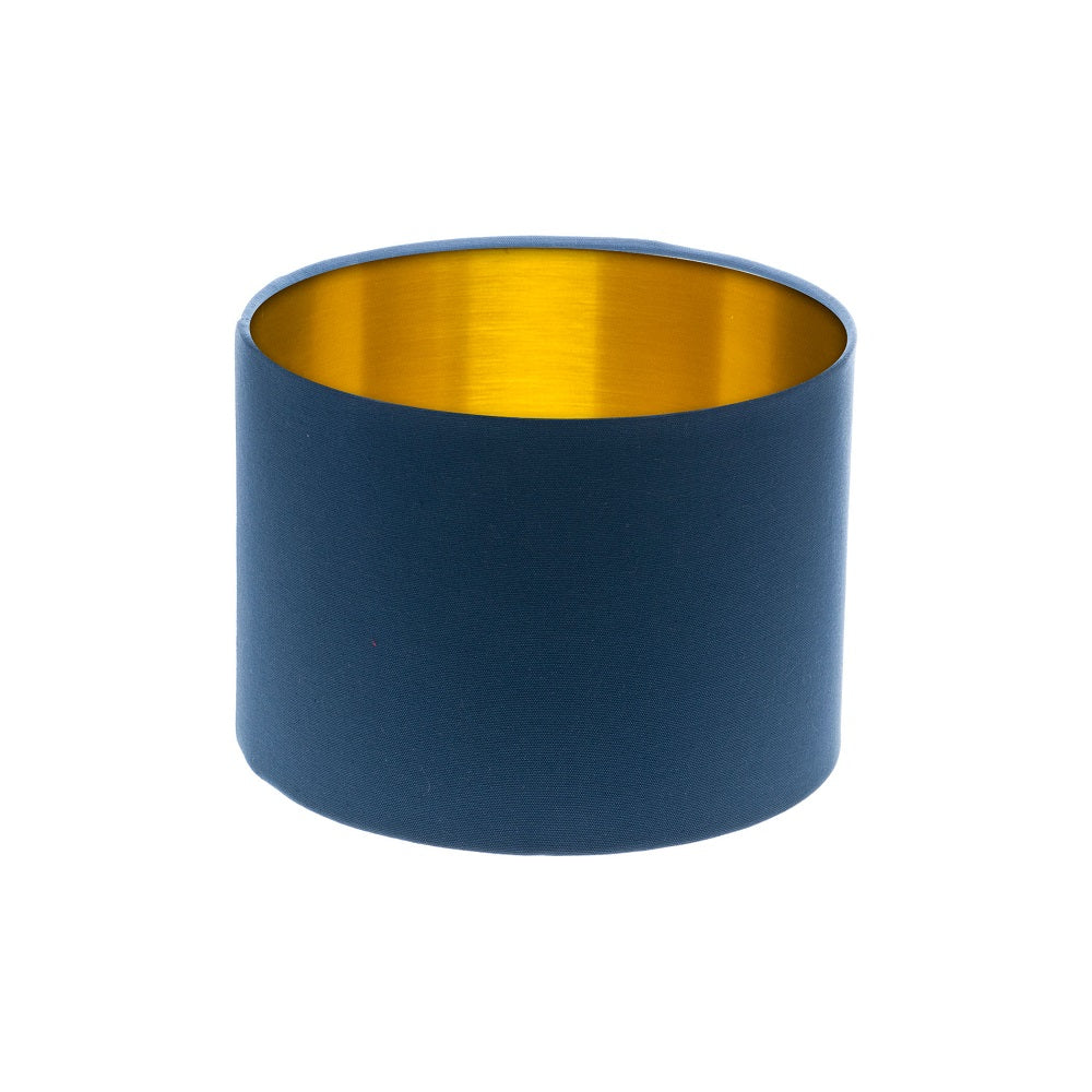 Regal Blue Drum Lampshade Gold Inner