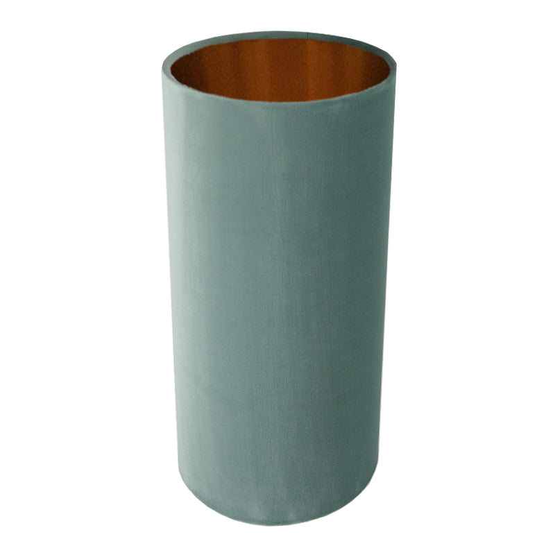 Seafoam Velvet Tall Drum Lampshade