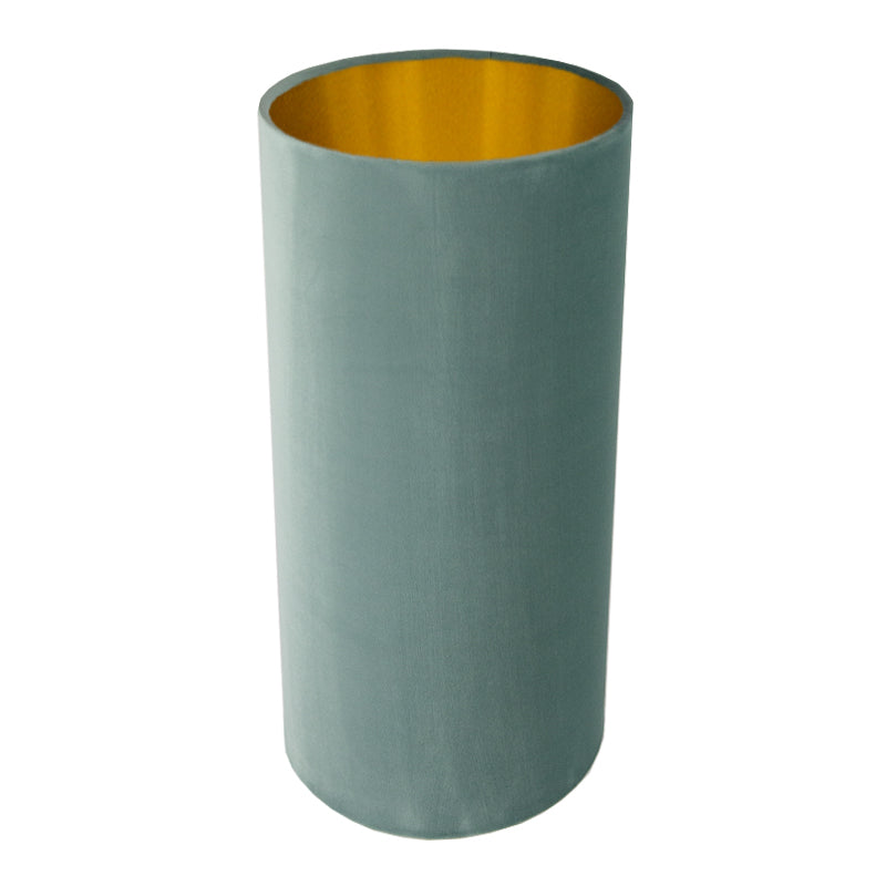 Seafoam Velvet Tall Drum Lampshade
