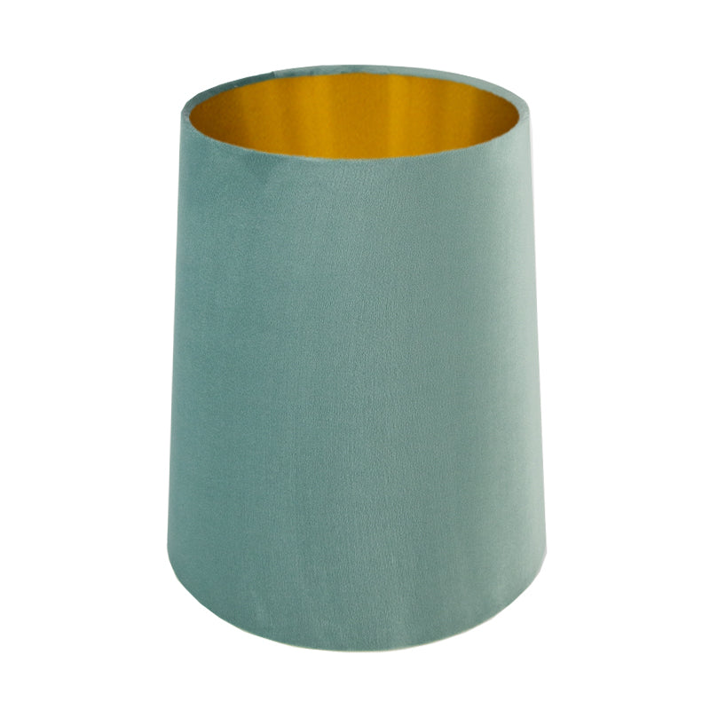 Seafoam Velvet Tall French Drum Lampshade