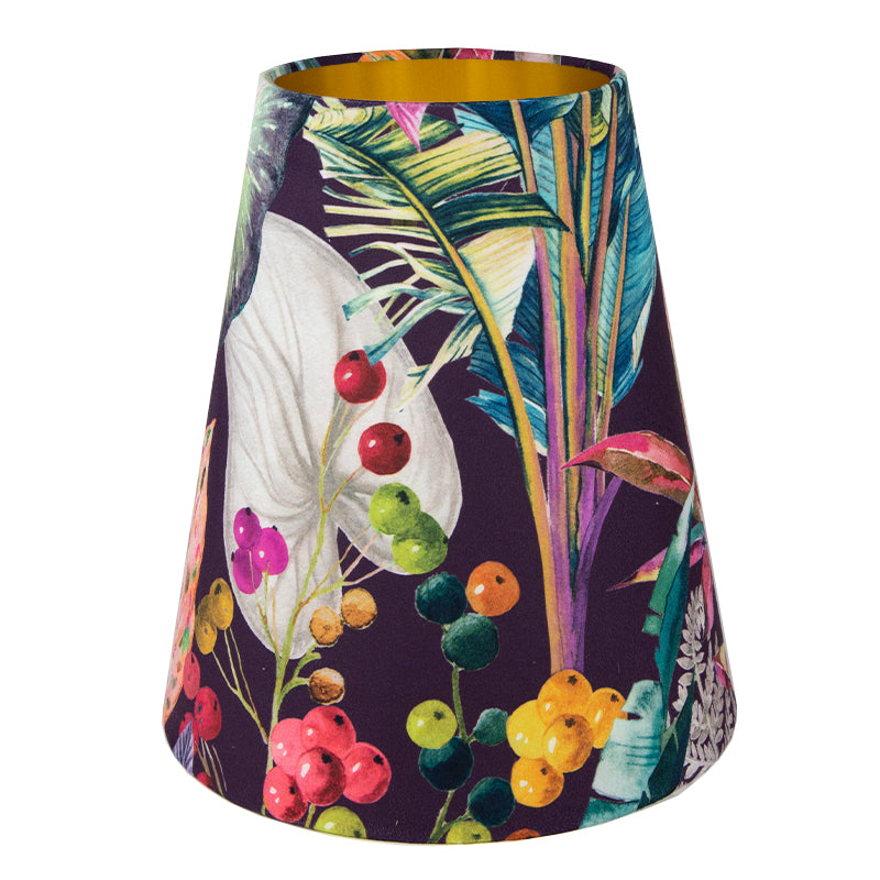 Oasis Aubergine Floral Velvet Tall Empire Lampshade