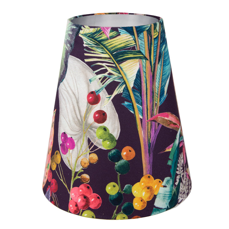 Oasis Aubergine Floral Velvet Tall Empire Lampshade