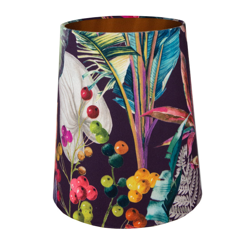 Oasis Aubergine Velvet Tall French Drum Lampshade