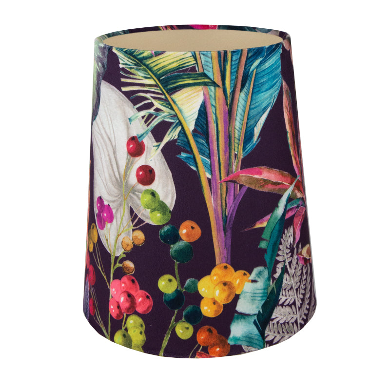 Oasis Aubergine Velvet Tall French Drum Lampshade