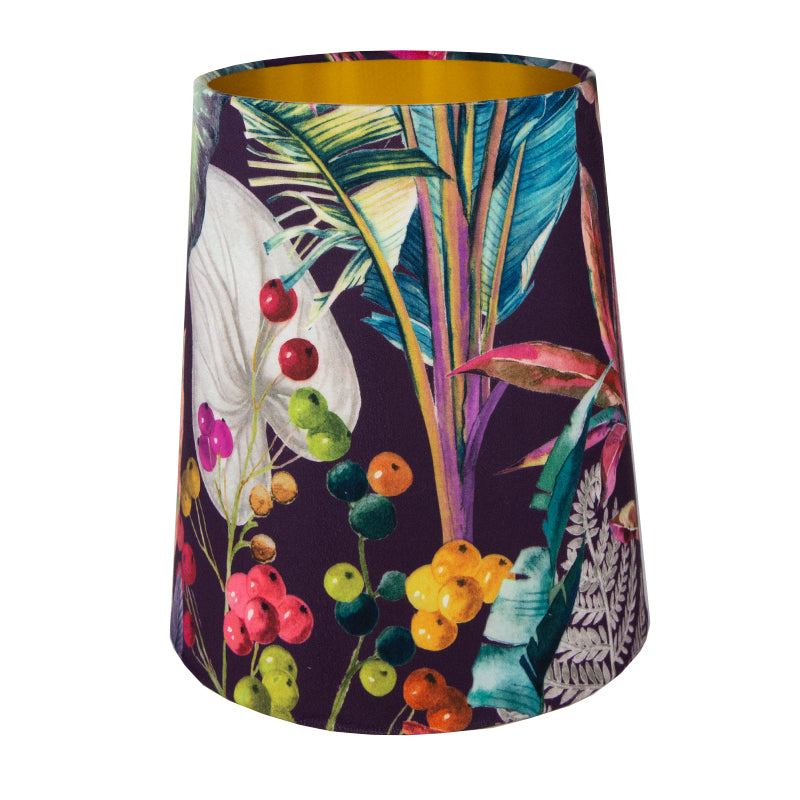 Oasis Aubergine Velvet Tall French Drum Lampshade