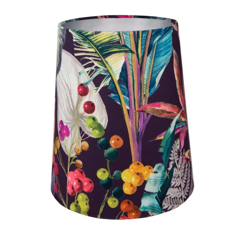 Oasis Aubergine Velvet Tall French Drum Lampshade