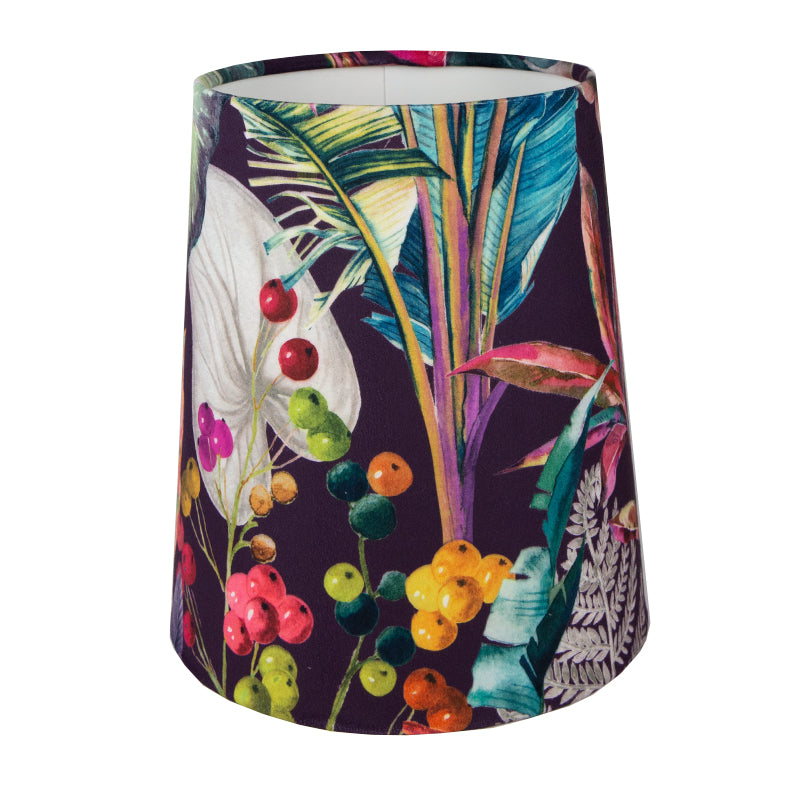 Oasis Aubergine Velvet Tall French Drum Lampshade