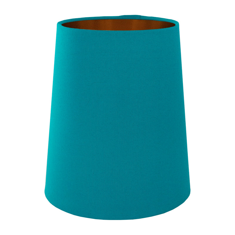 Teal Cotton Tall French Drum Lampshade