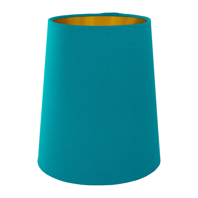 Teal Cotton Tall French Drum Lampshade