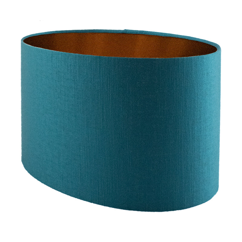 Teal Satin Oval Lampshade
