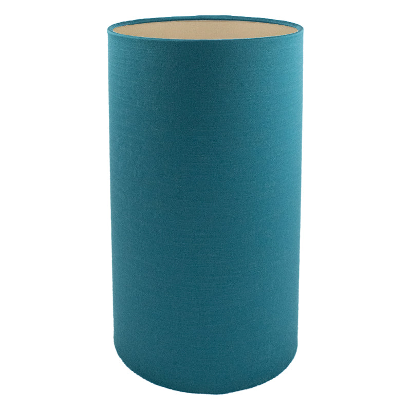 Teal Satin Tall Drum Lampshade