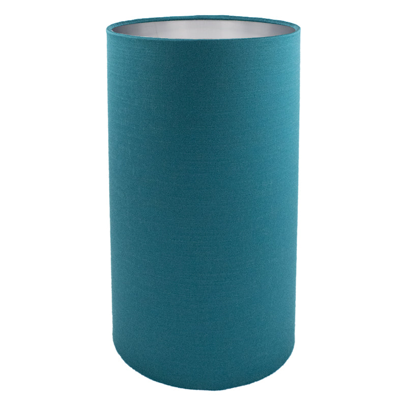 Teal Satin Tall Drum Lampshade