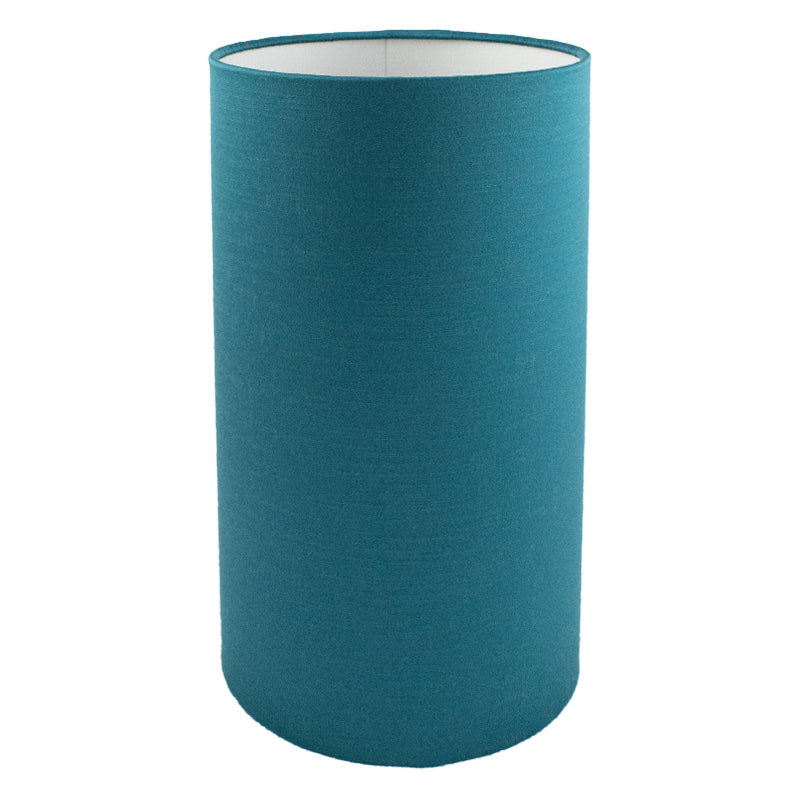 Teal Satin Tall Drum Lampshade