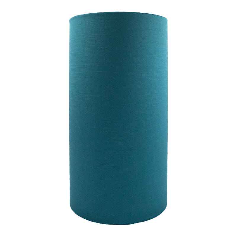 Teal Satin Tall Drum Lampshade