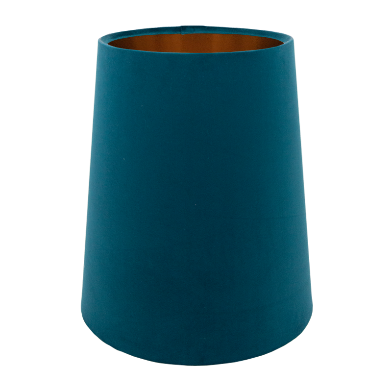 Teal Velvet Tall French Drum Lampshade