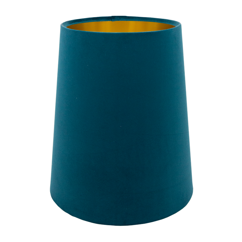 Teal Velvet Tall French Drum Lampshade