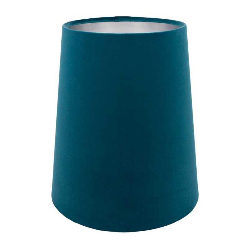 Teal Velvet Tall French Drum Lampshade