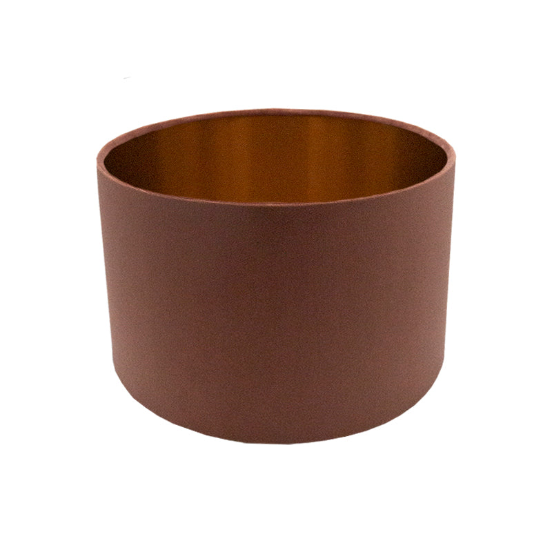 Blush Pink Velvet Drum Lampshade Brushed Copper Inner