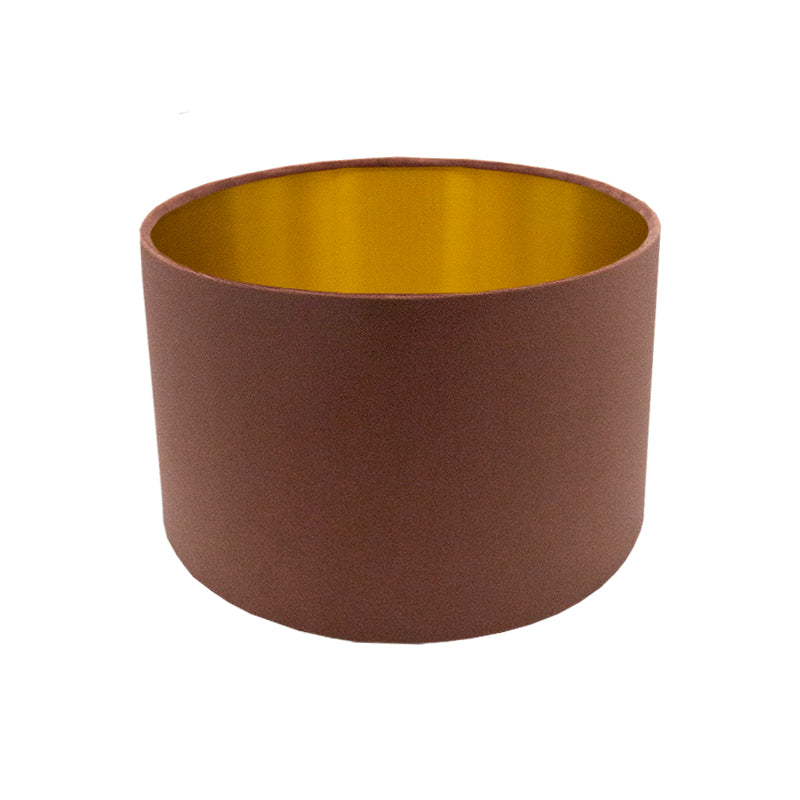 Blush Pink Velvet Drum Lampshade Brushed Gold Inner