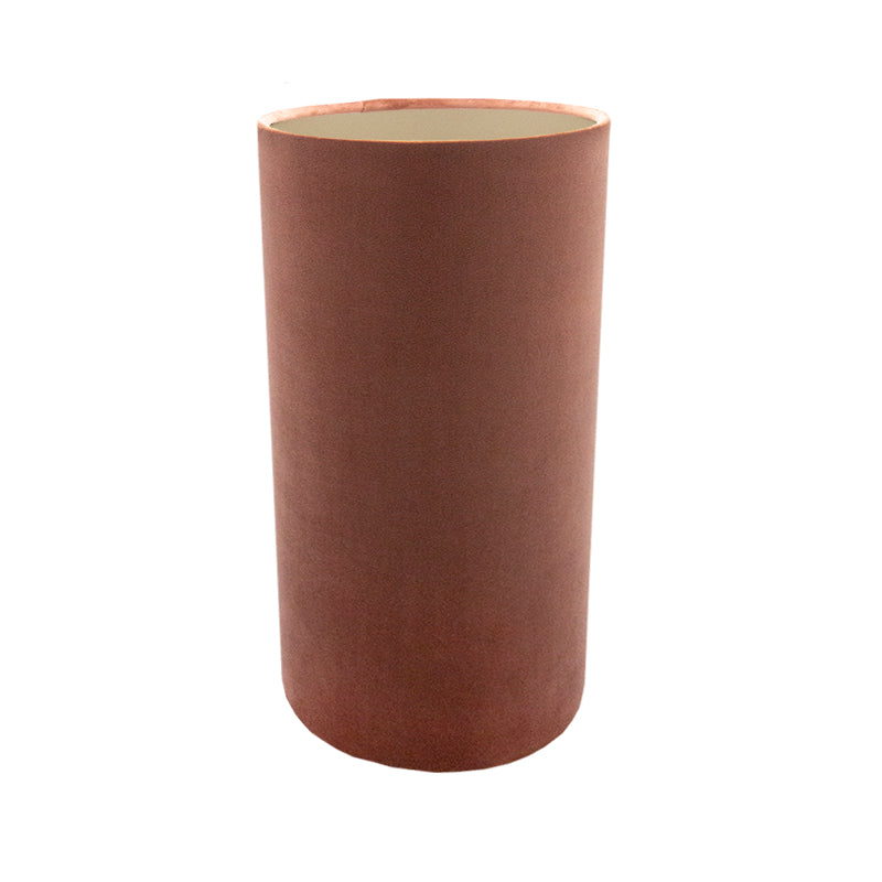 Blush Pink Velvet Tall Drum Lampshade Brushed Champagne Inner