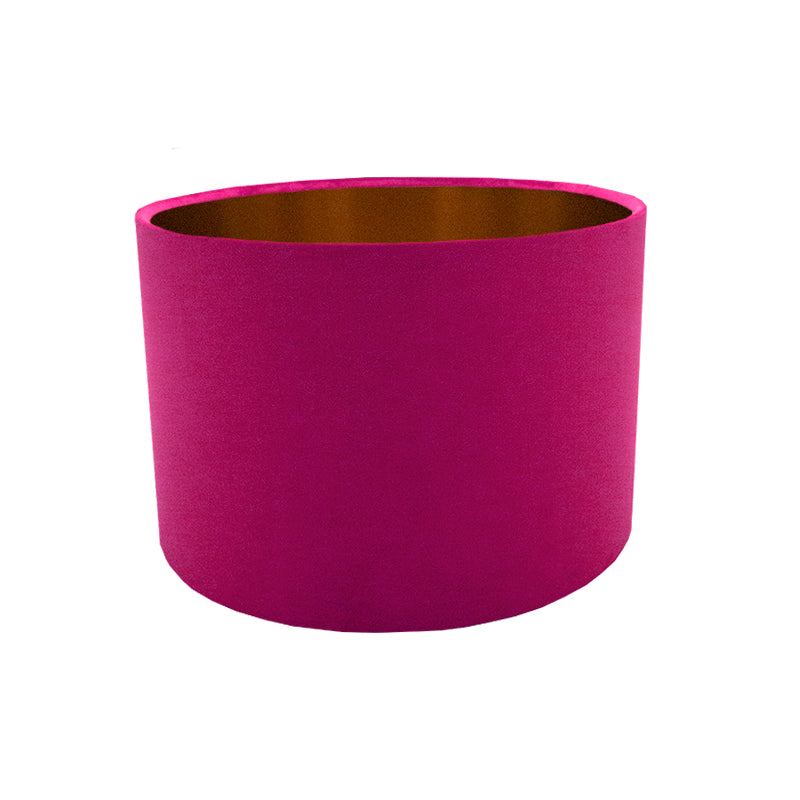 Fuchsia Bright Pink Velvet Drum Lampshade