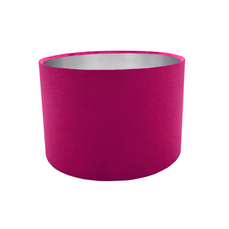 Fuchsia Bright Pink Velvet Drum Lampshade