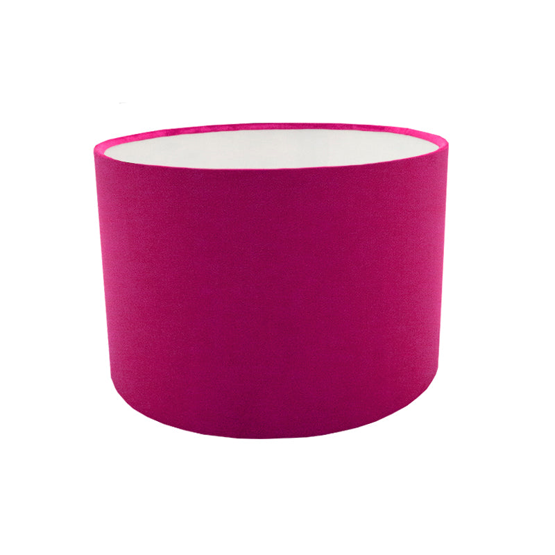 Fuchsia Bright Pink Velvet Drum Lampshade