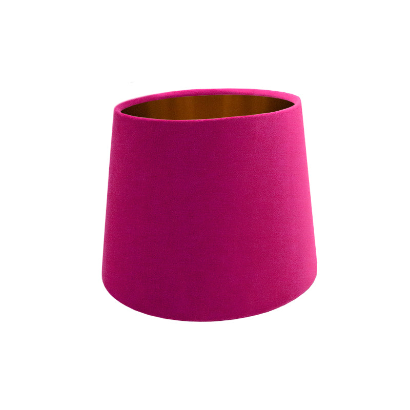 Fuchsia Bright Pink Velvet French Drum Lampshade